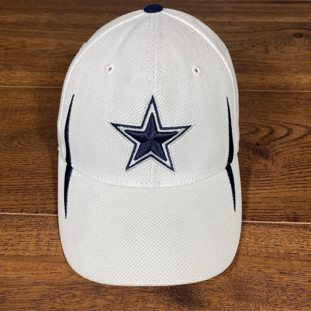 Dallas Cowboys White Flex Fit Hat Fitted Cap Vintage NFL Football
